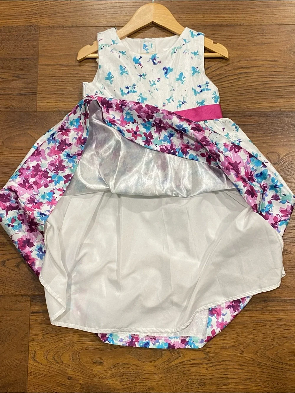 Gymboree Girls “Family Brunch” Magenta, Turquoise and White Sleeveless Dress 5T